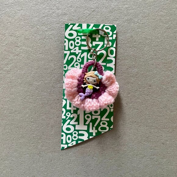 Handmade Bag Charm, Keychain Charm, Crochet Gift, Charm With Bird House - Picture 1 of 7